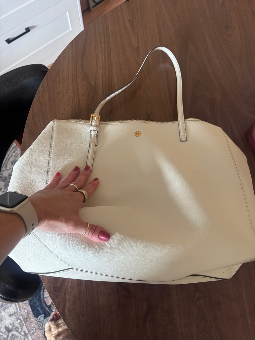Cream Tory Burch Purse